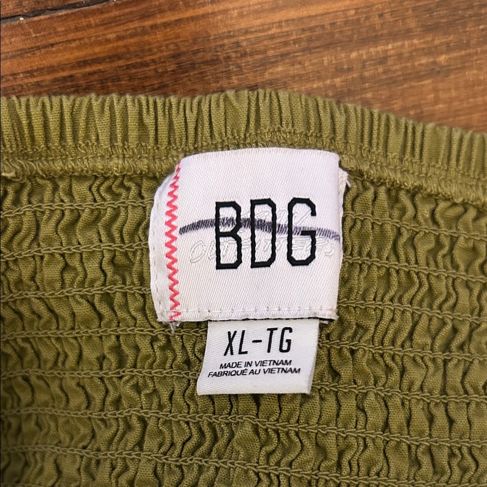 BDG Urban Outfitters Strapless Mini Dress in Olive - Size XL, NWOT - Picture 2 of 15